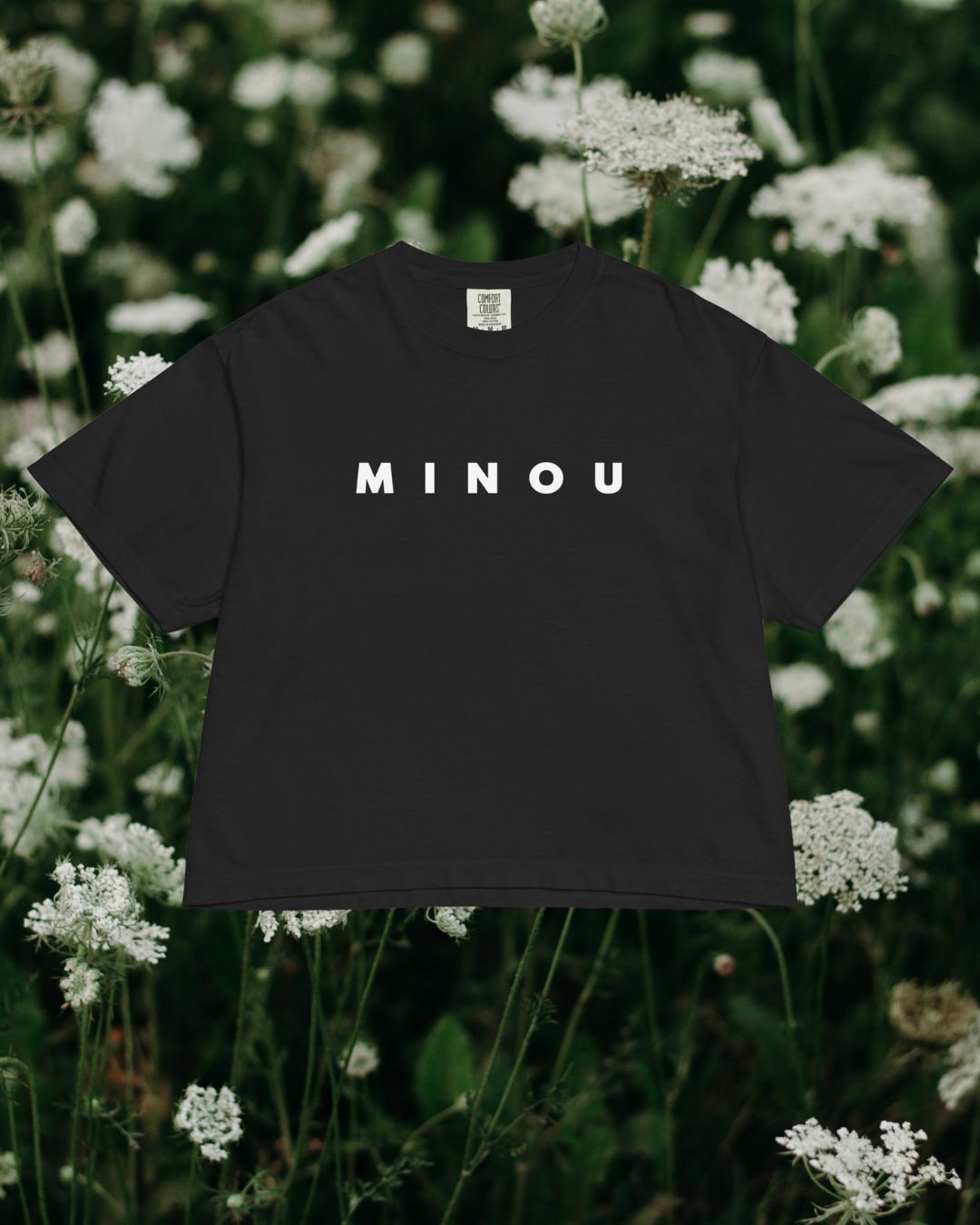 Black Tee with Minou Logo in white

