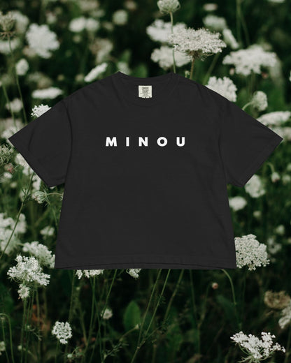 Black Tee with Minou Logo in white
