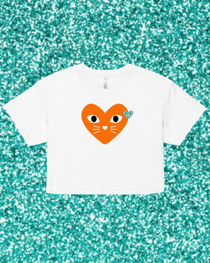 Orange Kitten Heart Tee
