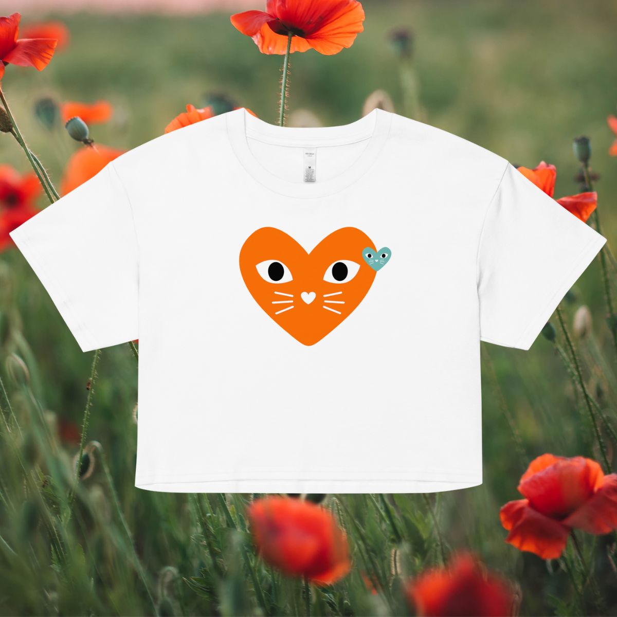 Showgirl Kitten Heart Tee in Orange