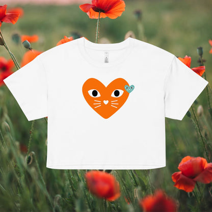 Showgirl Kitten Heart Tee in Orange