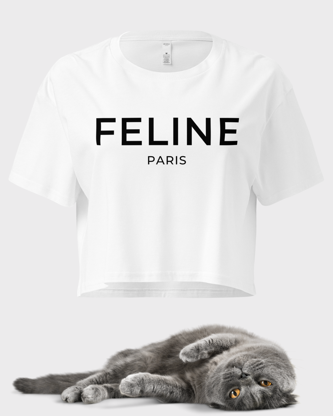 Feline Paris Cropped Tee | Kitn